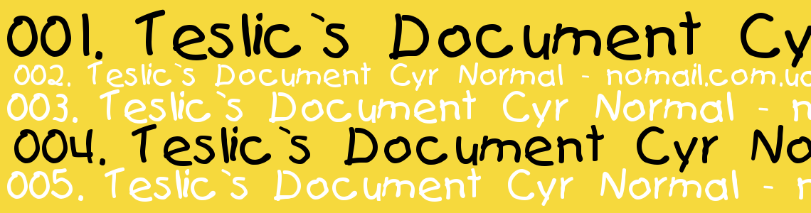 Кириллический шрифт Teslic`s Document Cyr Normal.