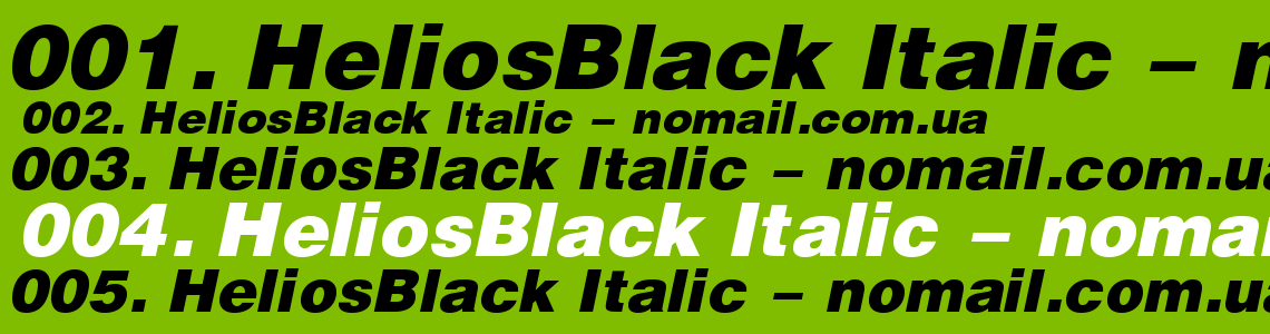 Шрифт HeliosBlack Italic