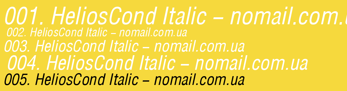 Шрифт HeliosCond Italic