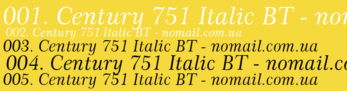 Шрифт Century 751 Italic BT