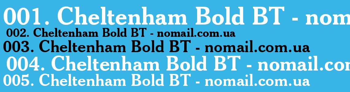 Шрифт Cheltenham Bold BT