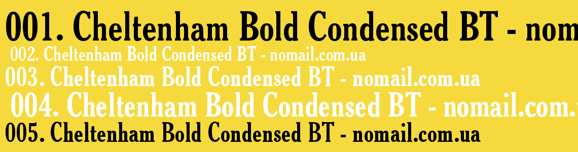 Шрифт Cheltenham Bold Condensed BT