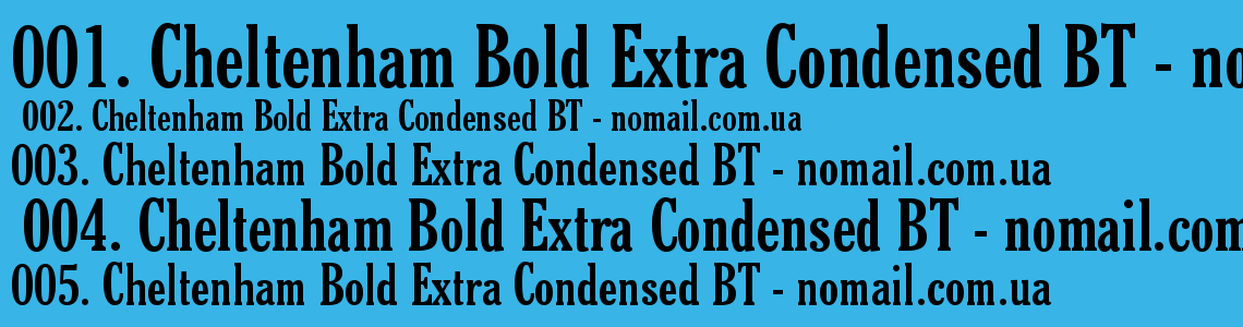 Шрифт Cheltenham Bold Extra Condensed BT