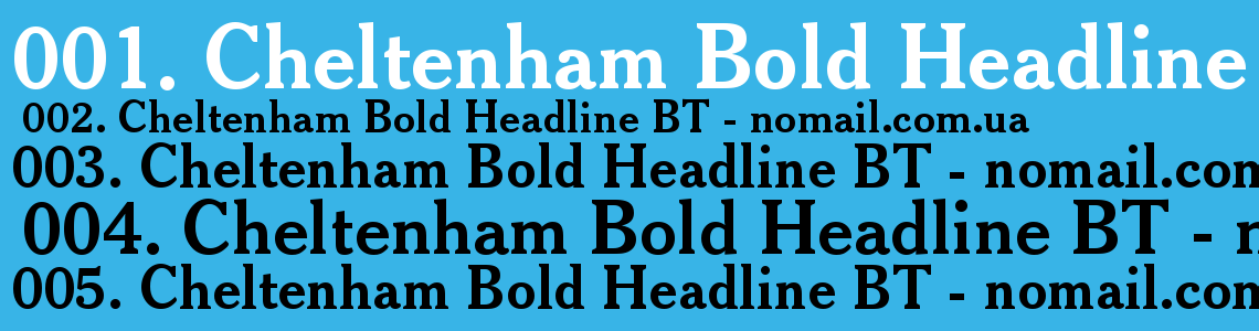 Шрифт Cheltenham Bold Headline BT