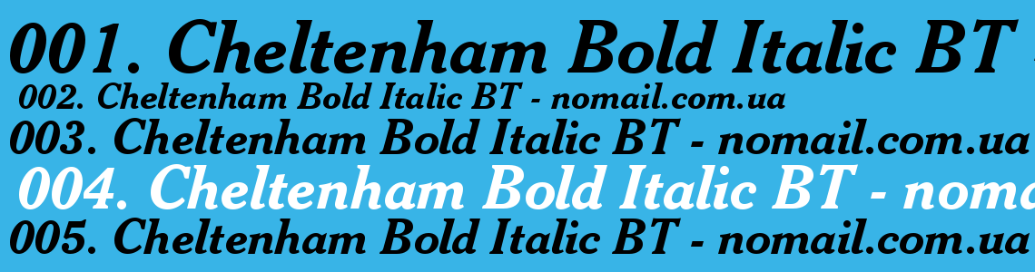 Шрифт Cheltenham Bold Italic BT