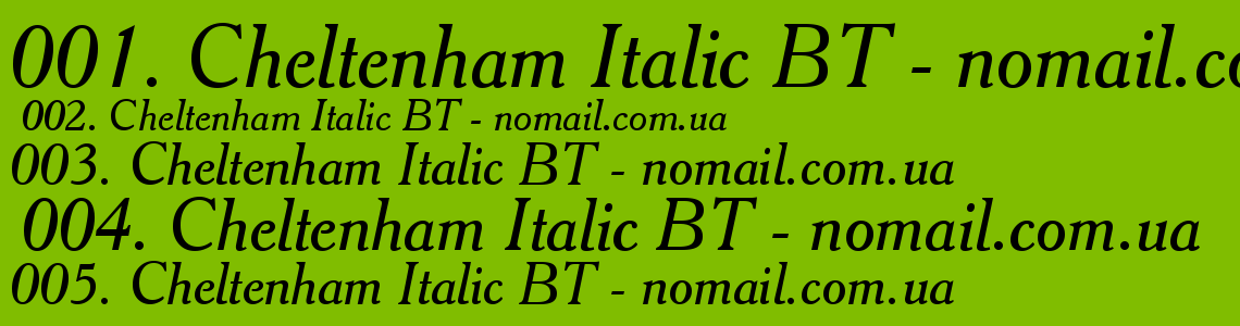 Шрифт Cheltenham Italic BT