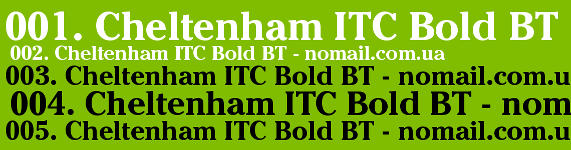 Шрифт Cheltenham ITC Bold BT