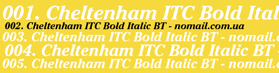 Шрифт Cheltenham ITC Bold Italic BT