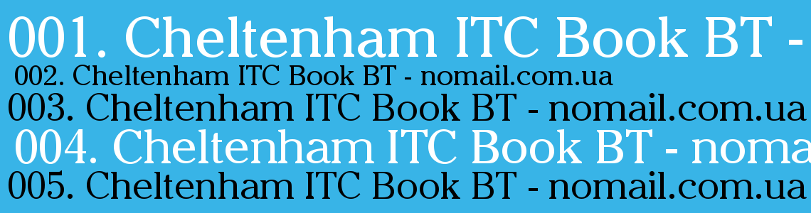 Шрифт Cheltenham ITC Book BT