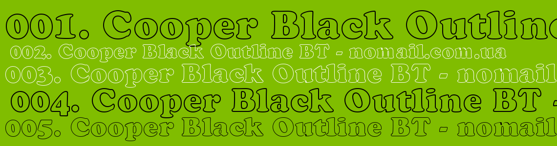 Шрифт Cooper Black Outline BT