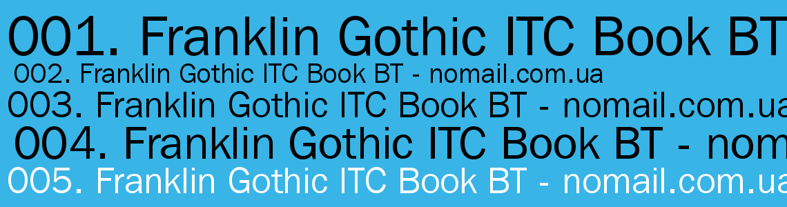 Шрифт Franklin Gothic ITC Book BT