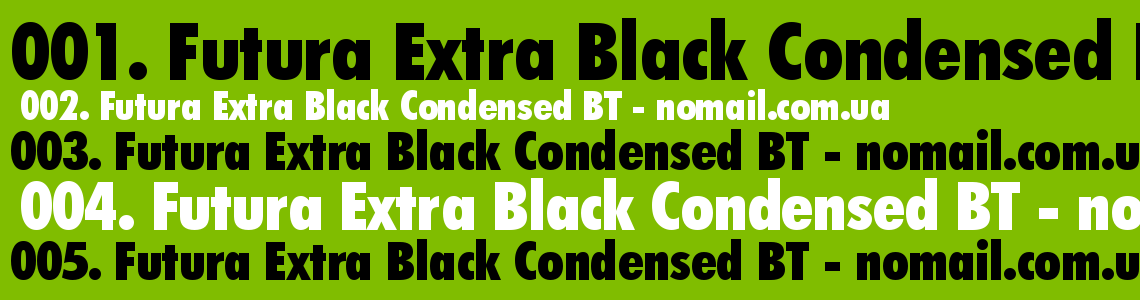 Шрифт Futura Extra Black Condensed BT