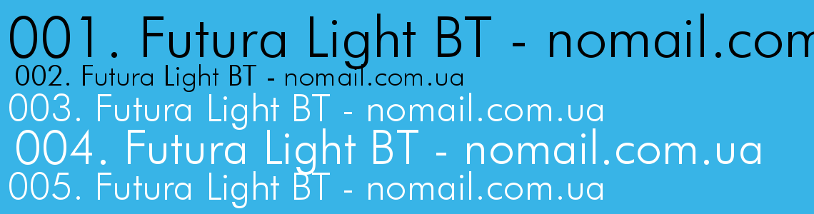 Шрифт Futura Light BT