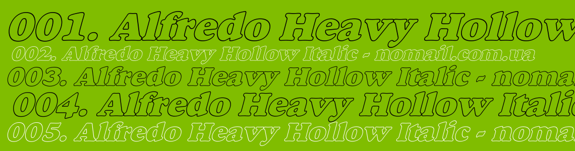 Шрифт Alfredo Heavy Hollow Italic