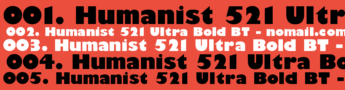 Шрифт Humanist 521 Ultra Bold BT