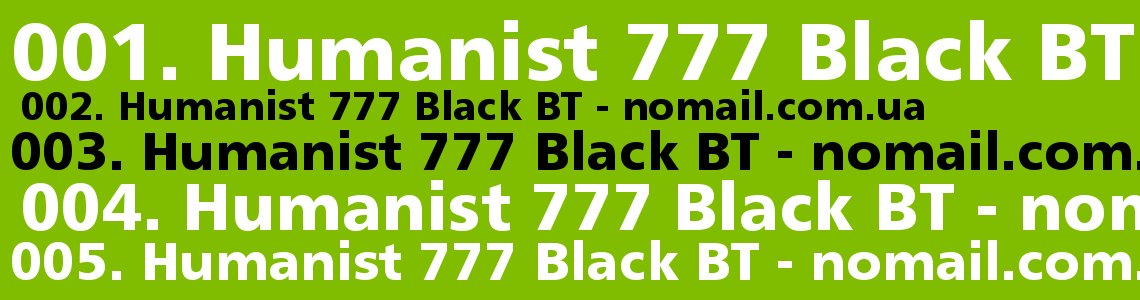 Шрифт Humanist 777 Black BT