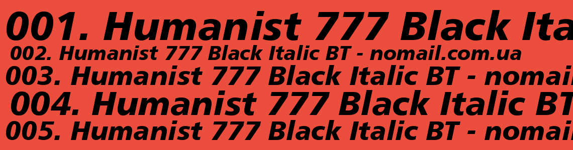Шрифт Humanist 777 Black Italic BT