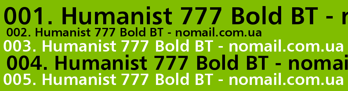 Шрифт Humanist 777 Bold BT