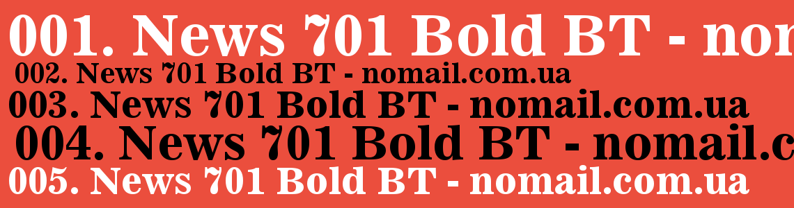 Шрифт News 701 Bold BT