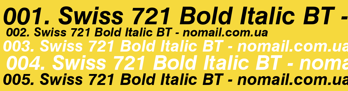 Шрифт Swiss 721 Bold Italic BT