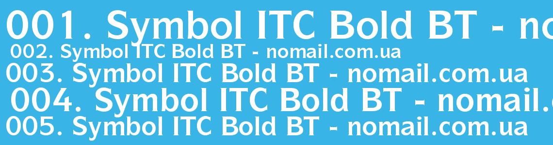 Шрифт Symbol ITC Bold BT