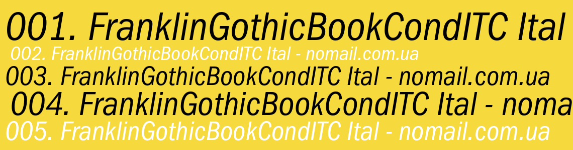 Шрифт FranklinGothicBookCondITC Ital