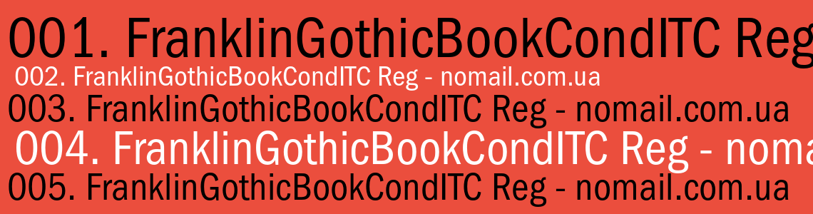 Шрифт FranklinGothicBookCondITC Reg