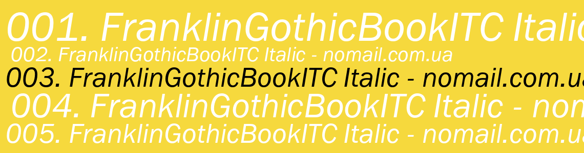 Шрифт FranklinGothicBookITC Italic