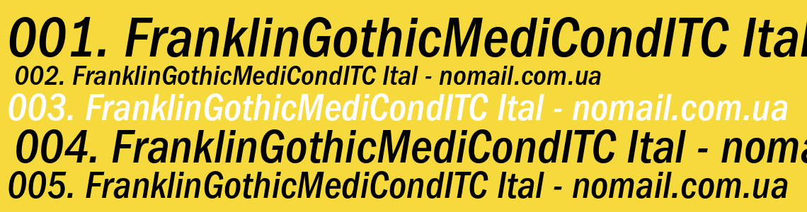 Шрифт FranklinGothicMediCondITC Ital