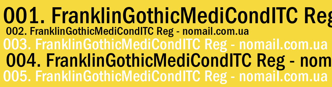 Шрифт FranklinGothicMediCondITC Reg