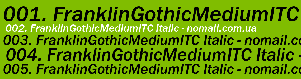 Шрифт FranklinGothicMediumITC Italic