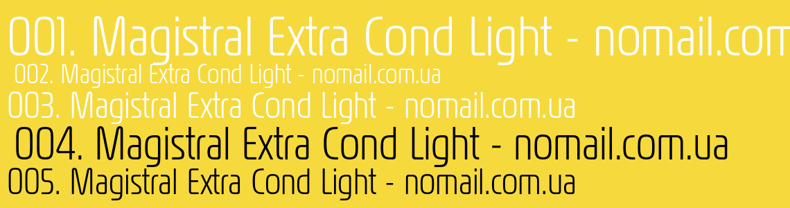 Шрифт Magistral Extra Cond Light