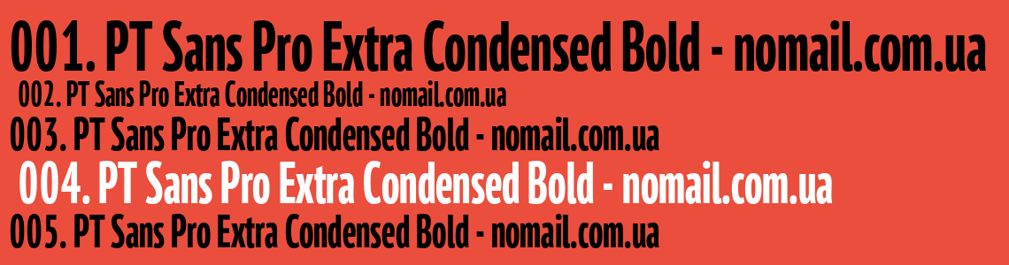 Шрифт PT Sans Pro Extra Condensed Bold