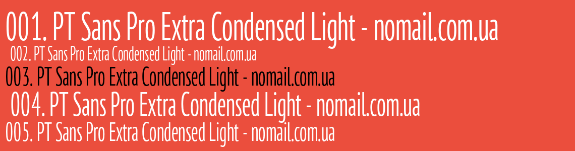 Шрифт PT Sans Pro Extra Condensed Light