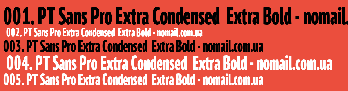 Шрифт PT Sans Pro Extra Condensed  Extra Bold