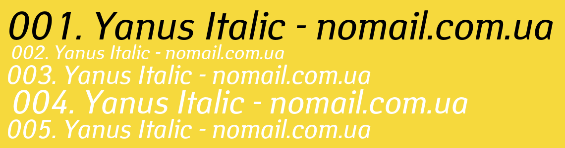 Шрифт Yanus Italic