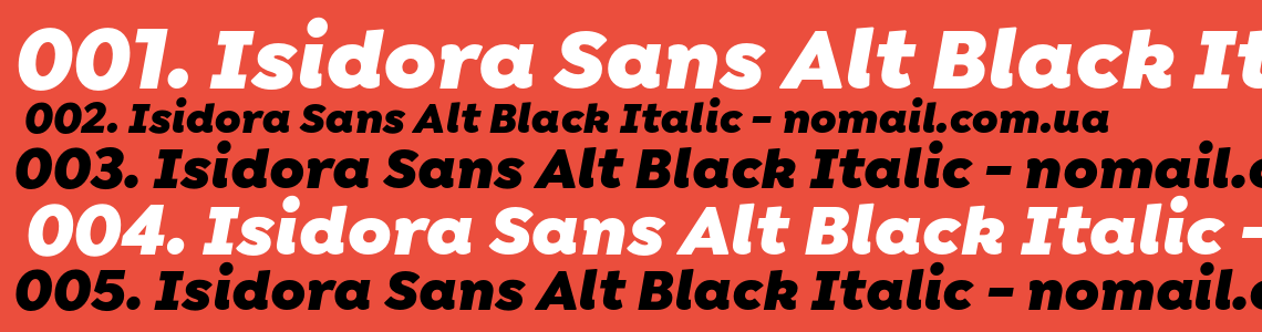 Шрифт Isidora Sans Alt Black Italic