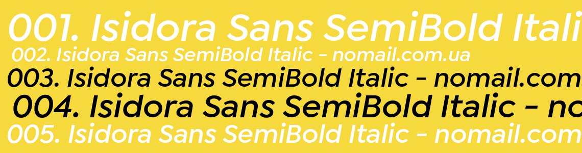 Шрифт Isidora Sans SemiBold Italic