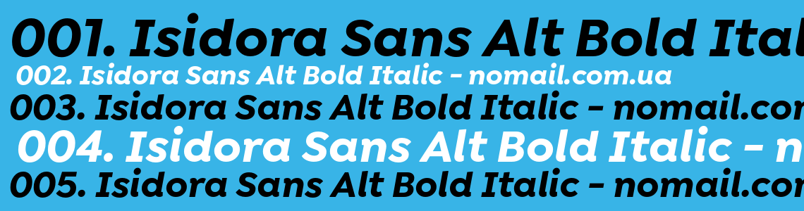 Шрифт Isidora Sans Alt Bold Italic