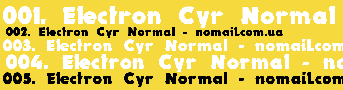 Шрифт Electron Cyr Normal