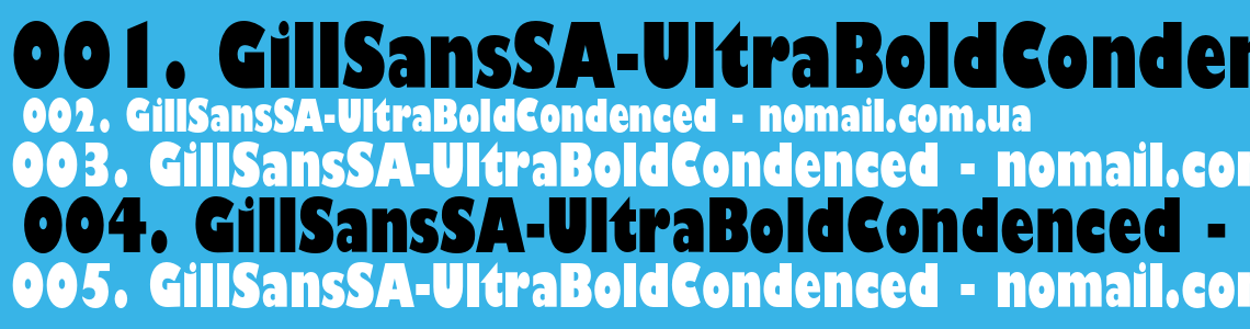 Шрифт GillSansSA-UltraBoldCondenced