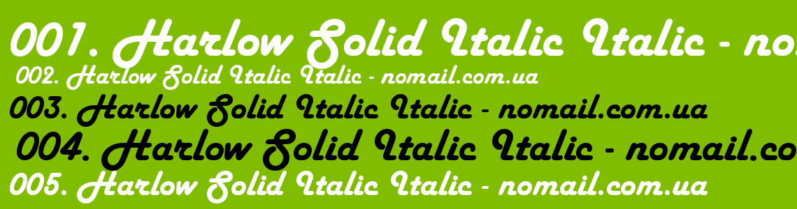 Шрифт Harlow Solid Italic Italic