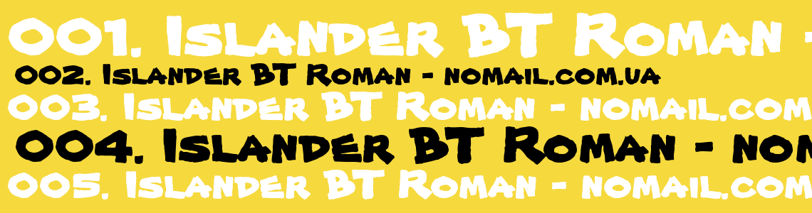 Шрифт Islander BT Roman