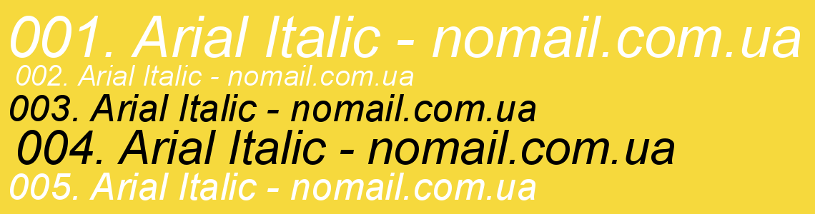 Шрифт Arial Italic