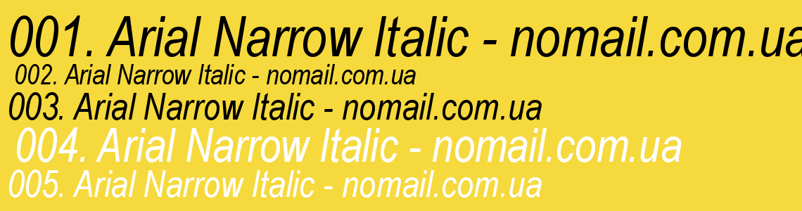 Шрифт Arial Narrow Italic