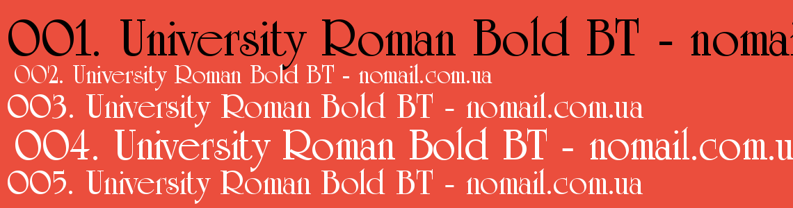 Шрифт University Roman Bold BT