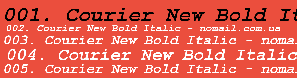 Шрифт Courier New Bold Italic