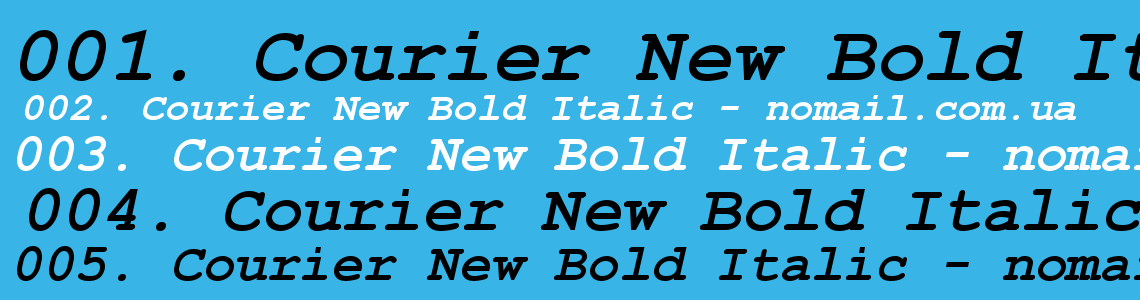 Шрифт Courier New Bold Italic