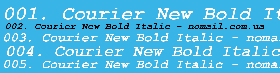 Шрифт Courier New Bold Italic