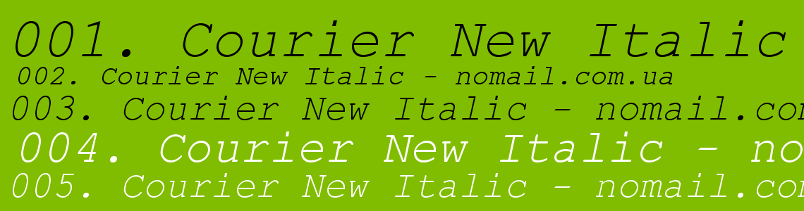 Шрифт Courier New Italic